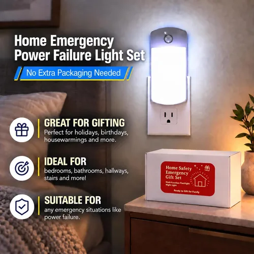 Vista 8 de Luz LED 4 en 1 para corte de energía en el hogar, luz blanca, paquete de 6 Blanco