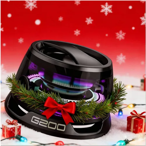 Vista 9 de Altavoz Bluetooth magnético G200 con luz RGB - Mini altavoz Bluetooth portátil, sonido estéreo de rango completo para 7 horas de reproducción, modo
