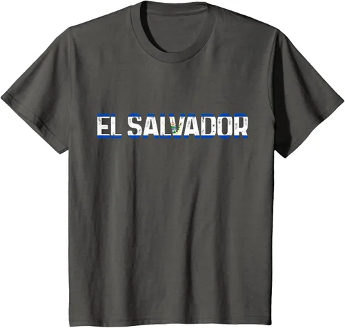 Vista 36 de Camiseta Vintage Pride con bandera salvadoreña de El Salvador, Negro