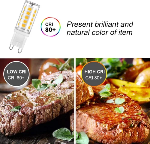 Vista 4 de Bombilla LED G9 de 4 W, reemplazo de bombilla halógena G9 de 40 W, 400 lm, blanco cálido 3000 K, bombillas de luz no regulables con base G9, paquete