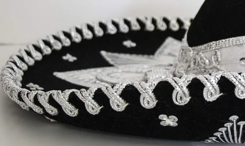 Vista 7 de Sombrero mexicano auténtico para adultos. Sombrero Mariachi Charro, sombrero mexicano de alta calidad para fiestas de disfraces, 5 de mayo, 16