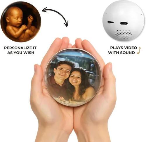 Vista 4 de Lámpara de esfera de memoria, bola de cristal 3D, proyector LED, luz nocturna para decoración del hogar y regalos