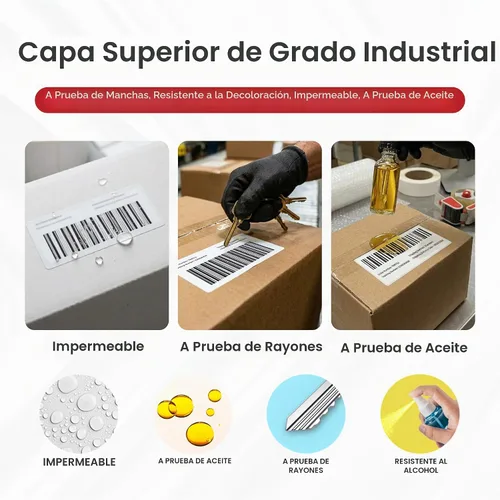 Vista 4 de Rockland Guard Etiquetas térmicas directas de 3 x 1 pulgada (1,300/rollo) - Etiquetas de código de barras FNSKU de Logística de Amazon, etiquetas