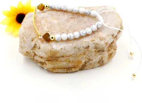Vista 4 de Pulsera personalizada de identidad con nombre de 0236in pulsera trenzada de piedra turquesa blanca para hombres mujeres mejores amigos cumpleaños