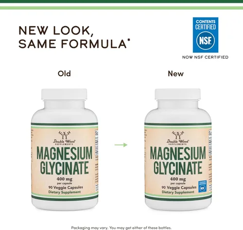 Vista 7 de Glicinato de magnesio 400 mg, 90 cápsulas (apto para veganos, probado por terceros, sin gluten, sin OMG) Magnesio de alta absorción de Double Wood