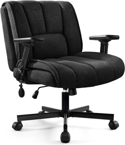 Vista 7 de Silla de oficina grande y alta, 300 libras, asiento extra profundo y brazos Negro