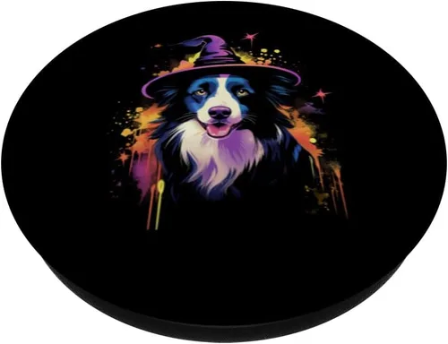 Vista 2 de Border Collie PopSockets PopSockets estándar para Halloween