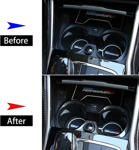 Vista 4 de Cubierta de marco de control central de coche ABS cromado estilo fibra de carbono para BMW Serie 3 G20 G28 325li 2019 2020