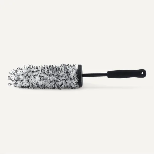Vista 3 de Amazon Basics Cepillo limpiador de ruedas de microfibra, para limpieza de llantas y detalles de automóviles, 16.54 pulgadas de largo, gris