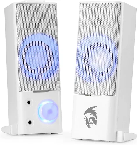 Vista 9 de Redragon GS550 Altavoces para PC de Gaming, Barra de Sonido de Escritorio de 2.0 Canales con Tamaño Compacto y Maniobrable, Jack para Auriculares