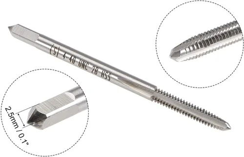 Vista 3 de uxcell 4-40 UNC Tap and Die Set, HSS Macho de rosca de máquina con Troquel de rosca redondo, mano derecha