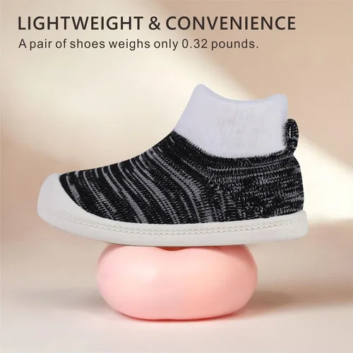 Vista 3 de SK SIX Baby-Sock Toddler-Shoes Walking-Sneakers - Boys Girls Kids Slip on Wide Warm Infant Slippers Safty House Breathable First Fashion Non-Slip