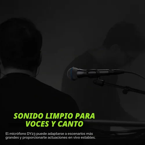 Vista 7 de MRSDY Micrófono XLR con cable, micrófono dinámico cardioide de mano de metal para cantar, escenario, estudio, karaoke, con interruptor