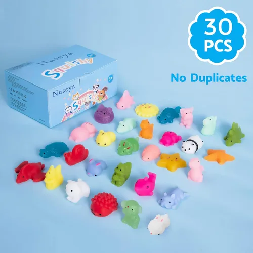 Vista 2 de 30 juguetes esponjosos Mochi sin duplicados, regalo para niños, niñas, niños, recuerdos de fiesta, kawaii, mini juguetes sensoriales para aliviar