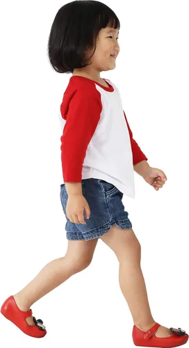 Vista 2 de Camiseta de béisbol Ma Croix para bebés y jóvenes de manga raglán 34 Slim Comfort Fit Jersey niños niños pequeños Tee