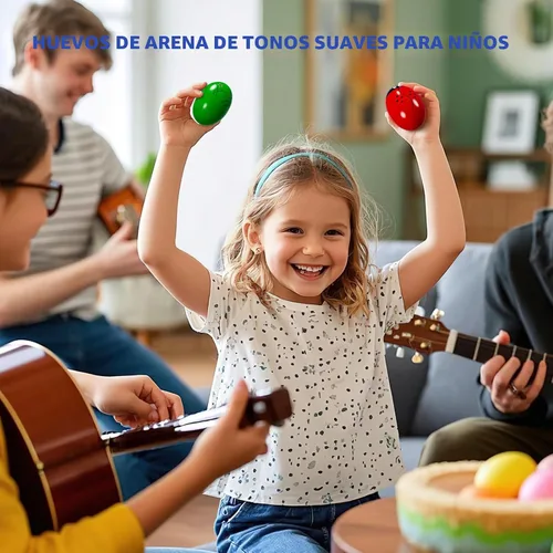 Vista 4 de Paquete de 6 agitadores musicales de percusión de madera, rellenos de calcetín para niños pequeños de 1-3 años, rellenos de calcetín navideños