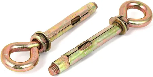 Vista 5 de uxcell® Tornillos de expansión de ladrillo de hormigón de pared Pernos de gancho cerrados Manga de 0.472 in de diámetro 4 PC