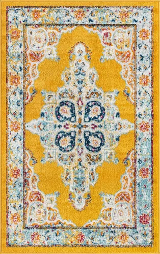 Vista 24 de Unique Loom Parker Collection - Alfombra de área Merakli (2 x 3 pies, rectangular, aguamarina/beige)