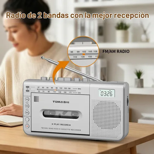 Vista 4 de TOMASHI Reproductor de cinta de casete,Grabadora de cinta,Convertidor