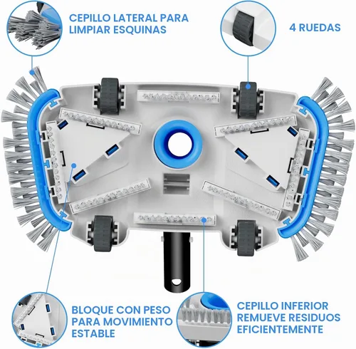 Vista 2 de TidyMister - Cabezal de vacío de piscina con peso rectangular con limitador de ángulo base