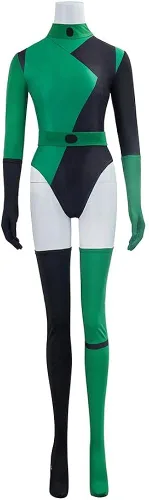 Vista 2 de BYHai Shego - Disfraz de cosplay de Shego, disfraz de Halloween sexy, disfraz de súper villano para adultos y mujeres