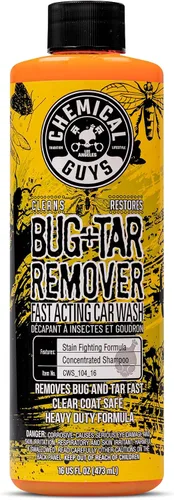 Vista 5 de Chemical Guys CWS_104 - Kit de jabón y recambio concentrado para eliminar bichos y alquitrán para lavar el auto, 2 botellas - (1) 16 onzas y (1)