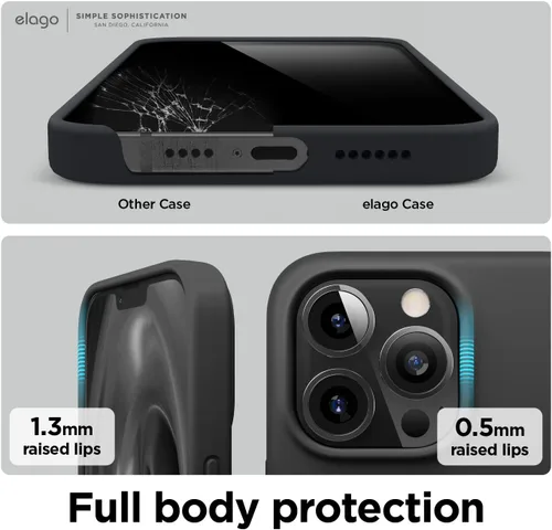 Vista 7 de elago Funda magnética de silicona compatible con MagSafe compatible con iPhone 13 Pro Max de 6.7 pulgadas, imanes integrados, funda protectora, Negro