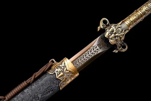 Vista 2 de LOONGSWORD - Espada de pomo de anillo chino, acero de alto manganeso, 41.3