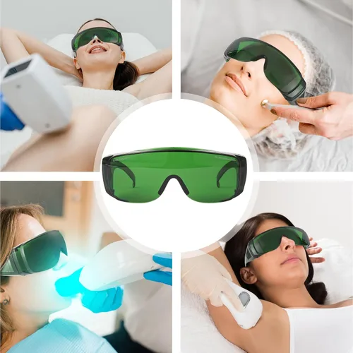 Vista 6 de FreeMascot IPL 200nm-2000nm Gafas de seguridad láser para tratamiento de depilación láser y cosmetología láser Operador Protección ocular (verde)