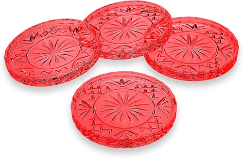 Vista 3 de Godinger Posavasos de cristal, posavasos de cristal para bebidas, juego de Transparente