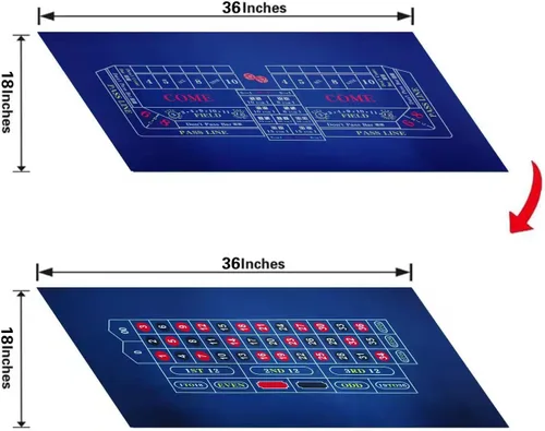 Vista 2 de BALIKEN - Tapete de mesa de ruleta de 36 x 18 pulgadas y dados de fieltro de grado profesional