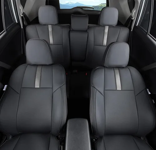 Vista 22 de Fundas de asiento RAV4 de ajuste personalizado, piel sintética impermeable para Toyota RAV4 2013-2018 (beige)