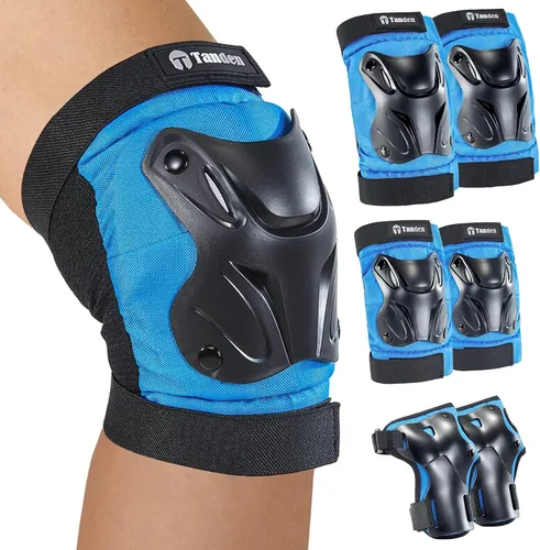 Vista 12 de Tanden Equipo de Protección para Patinaje Rodilleras y Coderas Protectores de Muñeca para Patinaje sobre Ruedas Monopatín, Almohadillas de Patinaje
