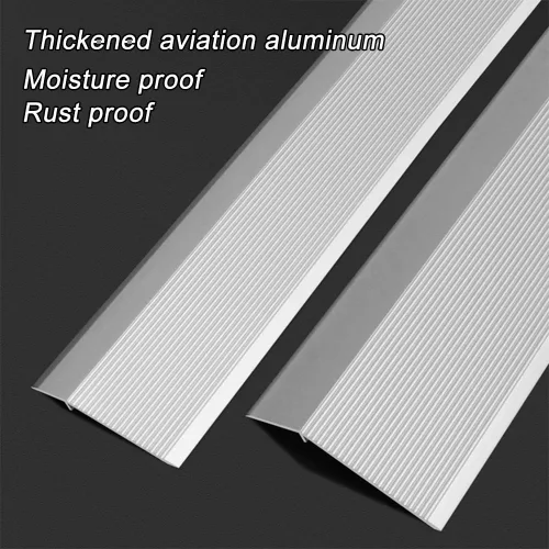 Vista 3 de Tira de transición de piso de aluminio, rampa de umbral de aluminio, borde laminado, tira de umbral antideslizante, reductor de suelo para grandes