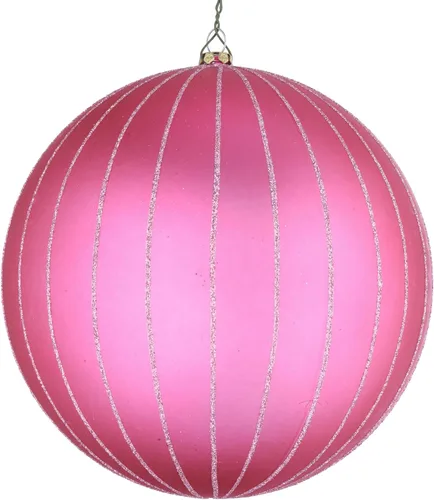 Vista 38 de Vickerman Adorno navideño de bola de avena mate con purpurina de 5 pulgadas. Incluye 4 piezas por bolsa.