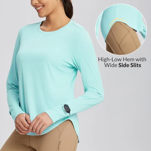 Vista 52 de BALEAF - Camisetas de sol de manga larga para mujer, con FPU 50+, para senderismo, ligeras, de secado rápido, protección contra rayos ultravioleta