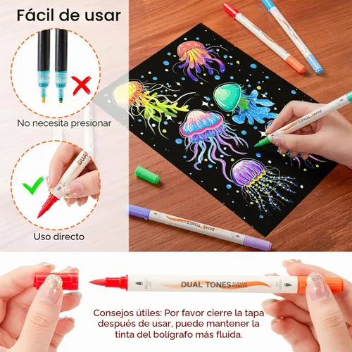 Vista 6 de Shuttle Art Rotuladores de pintura acrílica de doble tono, 120 colores, paquete de 60 bolígrafos de pintura acrílica para pintura de roca, cerámica