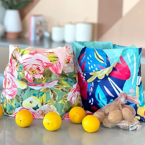 Vista 3 de allydrew Allybag - Bolsa de comestibles plegable y ligera, reutilizable, Abrtract 1