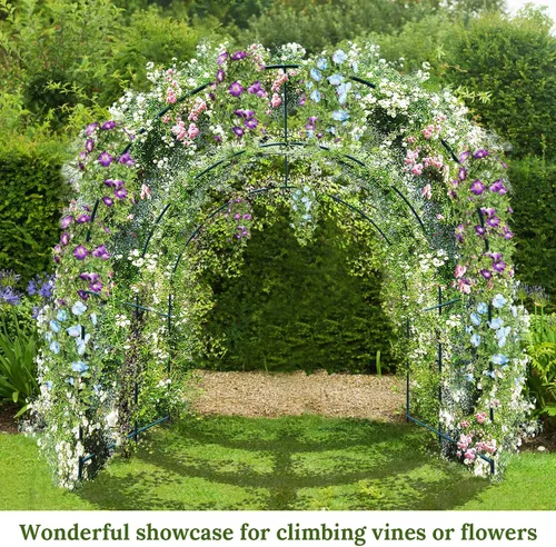 Vista 5 de YardGrow Greenhouse Frames for Larger Hot Garden House Support Arch Frame Climbing Plants/Flowers/Vegetables Outdoor (8.2x7x7.2 FT)