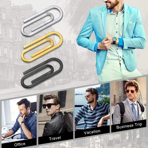 Vista 2 de FaithHeart Can Engrave - Clip de dinero para hombre, acero inoxidablechapado en oro, tarjetero minimalista para tarjetas, clips personalizados