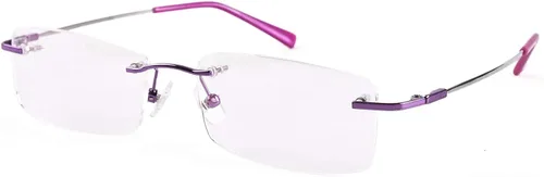Vista 8 de Agstum Blue Light Blocking Glasses - Flexible Rimless Titanium Alloy Eyeglasses Frames Clear Lens