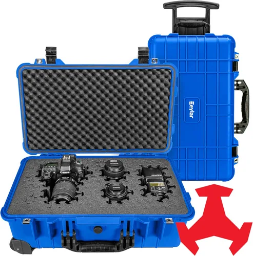 Vista 16 de Eylar Estuche rígido de 22 pulgadas con rodillo de mano con espuma Ragar XP Crosslink reconfigurable y reutilizable, impermeable, a prueba de golpes