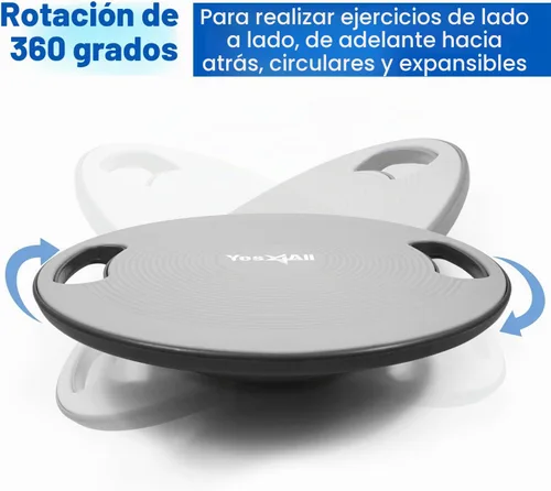 Vista 4 de Yes4All Wobble Balance Board, Plastic Stability Trainer with Handles for Standing Desk, Core Training & Home Gym Workout