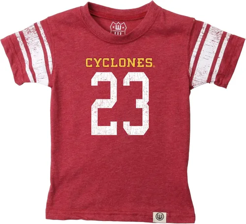 Vista 23 de Wes and Willy Camiseta de Manga Corta con Estampado de Jersey para Niños y Jóvenes Fanáticos del Deporte Universitario, Tallas 8-20 Vintage