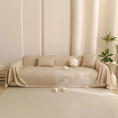 Vista 23 de Funda de sofá de felpilla bohemia con borlas, funda antideslizante suave para sofá de 1 a 2 plazas, protector de muebles lavable para perros