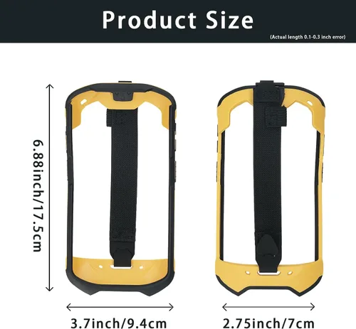 Vista 6 de Funda protectora para parachoques con correa de mano para Zebra TC51 TC510K TC52 TC56 TC57 (negro+amarillo)