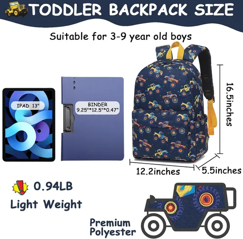Vista 86 de CAMTOP - Conjunto de mochila y lonchera con estampados divertidos para niños de preescolar y primaria), Y0058-2