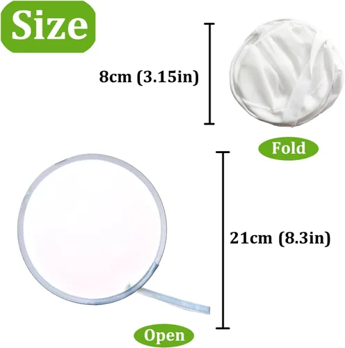 Vista 7 de MXY Abanico plegable de mano blanca para manualidades, abanicos de mano redondos en blanco, abanicos de decoración para manualidades, se puede