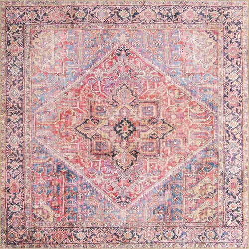 Vista 9 de Unique Loom Revival Collection - Alfombra tradicional con borde de medallón rojo/negro (2 pies x 6 pies)