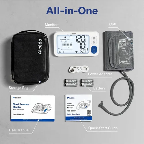Vista 9 de Alcedo Monitor de presión arterial Bluetooth para uso doméstico, máquina inteligente precisa de presión arterial superior con puño de amplio rango